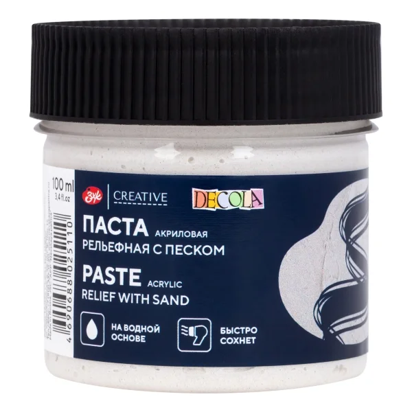 Паста акриловая рельефная DECOLA 100 мл с песком NP-5827977