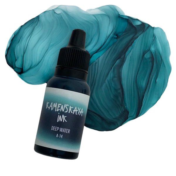 Чернила спиртовые (алкогольные) Kamenskaya Ink серия A 15 мл 14 Глубокая вода K-00-00000663