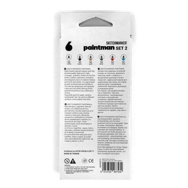 Набор пигментных маркеров SKETCHMARKER Paintman 2 6 цв MPSMPMSET2