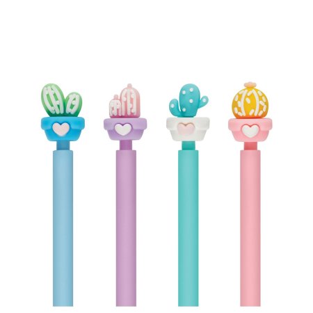 Ручка шариковая автоматическая MESHU "Lovely Cactus" синяя, 0.7 мм, корпус ассорти, с топпером RE-MS_02811