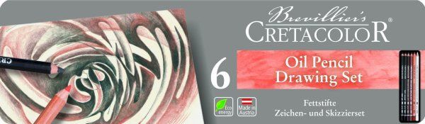 Набор масляных карандашей CRETACOLOR Oil Pencils 6 шт, мет.пенал CR40007