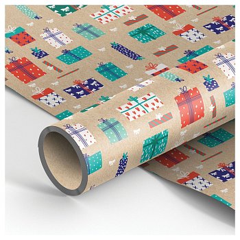 Упаковочная бумага крафт 70*100см, MESHU "Favorite gifts", 70г/м2 RE-MS_46374