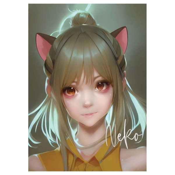 Тетрадь 40л. A5 клетка MESHU "Neko" матовая ламинация, тиснение фольгой, ЕВРО RE-MS_49798