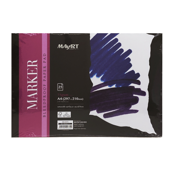 Альбом для рисования маркерами MayArt 75 г/м2 A4 297 x 210 мм 25 л, гладкая, склейка MA00372