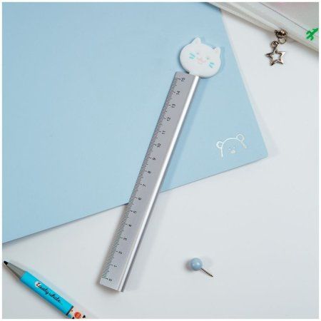 Линейка 15 см MESHU "Кот" стальная RE-SR15_54989