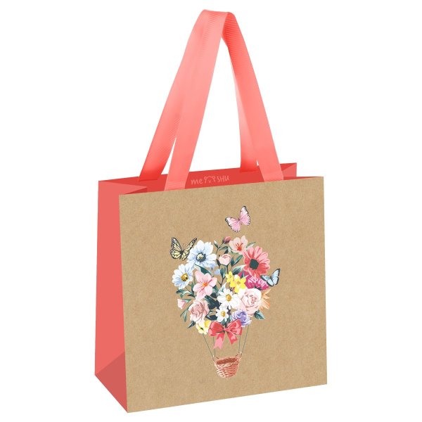 Пакет подарочный 20 x 20 x 10 см MESHU "Замечательный день" выборочный лак, крафт RE-MS_51783