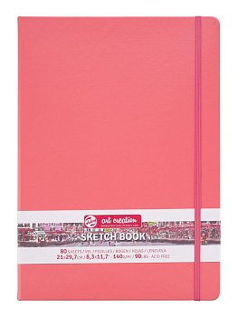 Блокнот для зарисовок ART CREATION 140 г/м2 21 x 29.7 см 80 л, твердая обложка, коралловая MP9314313M