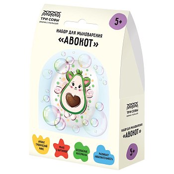 Набор для мыловарения ТРИ СОВЫ "Авокот" 1 мыло с картинкой, картонная коробка RE-703
