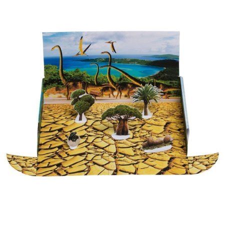 Игровой набор с песком ТМ Космический песок "До нашей эры" 3 кг, песочный, зеленый, желтый, 10 формочек, песочница AS-KPTAE