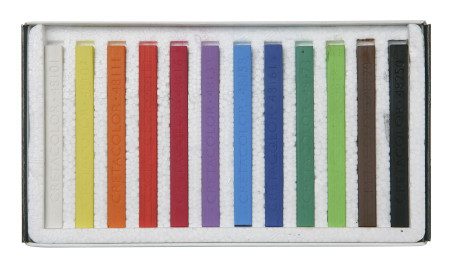 Набор пастели CRETACOLOR Pastel Сarré 12 шт мет.пенал CR48012