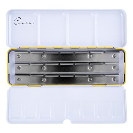 Пенал для акварели на 21 кювету СОНЕТ металл, жёлтый NP-1751301320