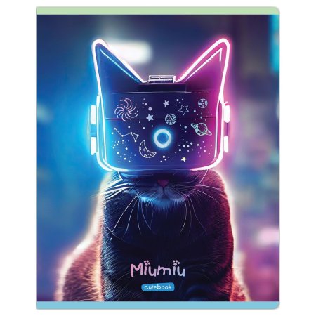 Тетрадь 48л. A5 клетка MESHU "Miumiu" матовая ламинация, тиснение фольгой RE-MS_49766
