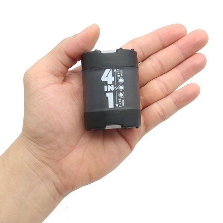 Точилка KUM 4-in-1 K4 Black, 4 отверстия, пластиковая, контейнер с крышками, черная KUM-1028371