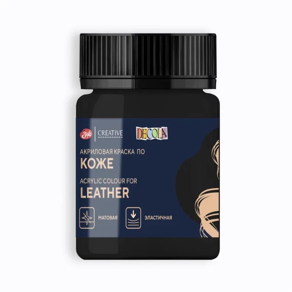 Краска акриловая по коже DECOLA банка 50 мл, 810 Черная NP-26128810