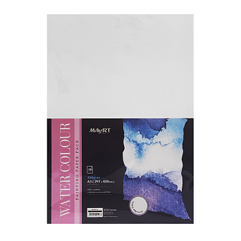 Блок бумаги для акварели MayArt 300 г/м2 A3 420 x 297 мм 10 л, 100% хлопок, Фин MA00127