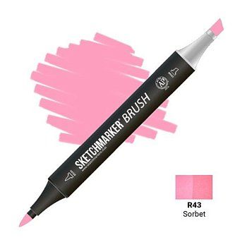 Маркер SKETCHMARKER Brush двухсторонний на спирт.основе R43 Шербет MPSMB-R43