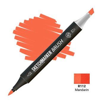 Маркер SKETCHMARKER Brush двухсторонний на спирт.основе R112 Мандариновый MPSMB-R112