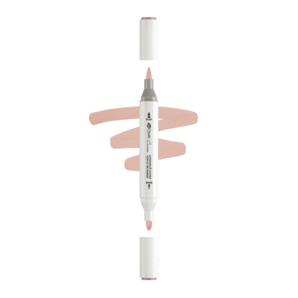 Маркер акриловый двусторонний СОНЕТ перо кисть/пуля 1 шт R322 розовый античный NP-273-R322