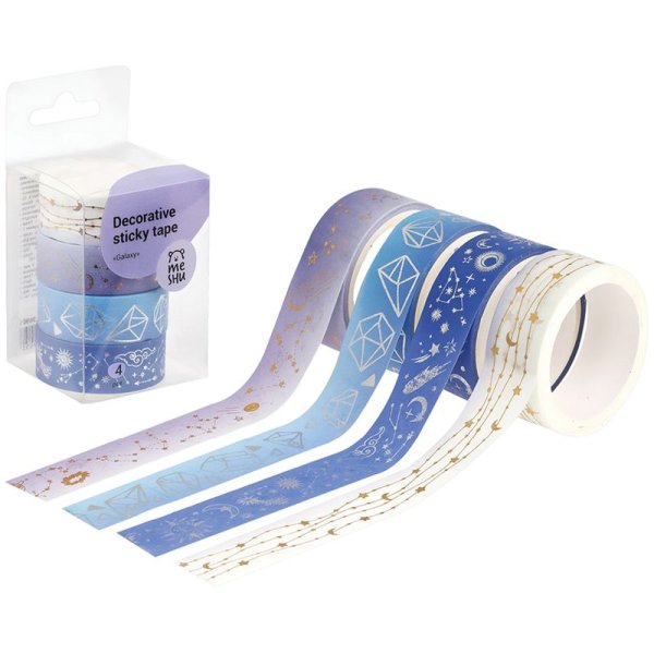 Набор клейких декоративных лент MESHU "Galaxy", 4шт RE-MS_36905