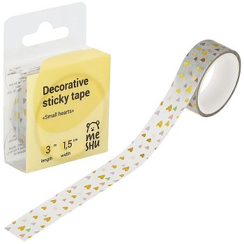Клейкая лента декоративная MESHU "Small hearts" 1.5 см x 3 м RE-MS_36867