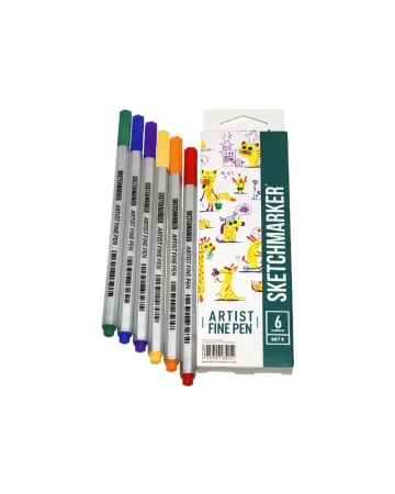 Набор капиллярных ручек SKETCHMARKER Artist fine pen Basic 5 6 цв MPAFP-6BAS5