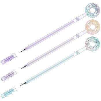 Ручка шариковая MESHU "Donats" синяя, 0.7 мм, перламутр, софтач, ассорти RE-296410