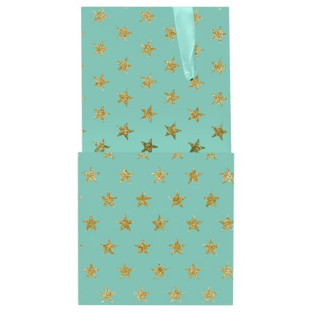 Коробка складная подарочная MESHU "Stars", (15*15*15см), с лентой, отд. блестками RE-MS_54180