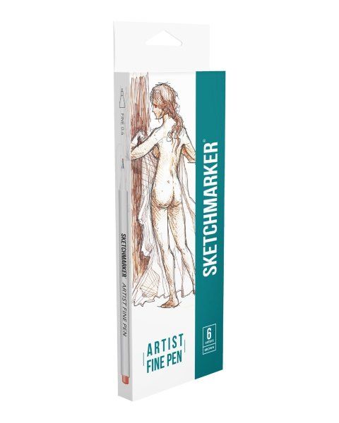 Набор капиллярных ручек SKETCHMARKER Artist fine pen Brown 6 цв MPAFP-6BRWN