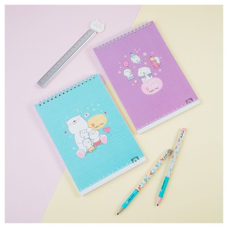 Блокнот А5 60л. на гребне MESHU "Sweet bear", пластиковая обложка RE-MS_48669