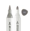 Маркер акриловый двусторонний СОНЕТ перо кисть/пуля 1 шт TG07 серый NP-273-TG07