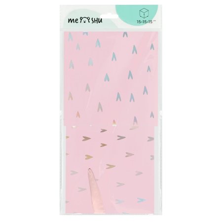 Коробка складная подарочная MESHU "Hearts", (15*15*15см), с лентой, отд.фольгой RE-MS_54184