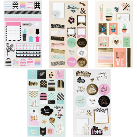 Набор бумажных наклеек MESHU "Golden shine" 5 шт RE-MS_43768