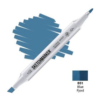 Маркер SKETCHMARKER двухсторонний на спирт.основе B51 Синий фьорд MPSM-B51