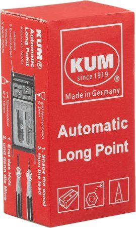 Точилка KUM Automatic AS2 для художников, 2 запасных лезвия KUM-1053021