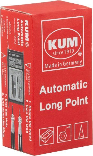 Точилка KUM Automatic AS2 для художников, 2 запасных лезвия KUM-1053021