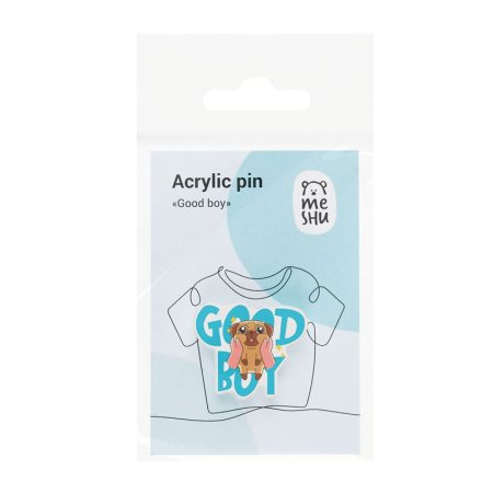 Значок акриловый MESHU "Good boy" 3.5 x 3 см, прямая УФ-печать RE-MS_47426