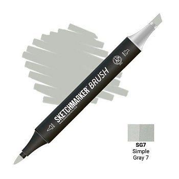 Маркер SKETCHMARKER Brush двухсторонний на спирт.основе SG7 Простой серый 7 MPSMB-SG7