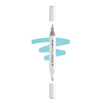 Маркер акриловый двусторонний СОНЕТ перо кисть/пуля 1 шт B315 небесно-голубой NP-273-B315