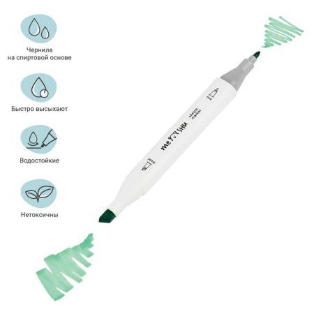 Набор двусторонних маркеров для скетчинга MESHU 48 цв основные цвета, чехол на молнии RE-MS_53424