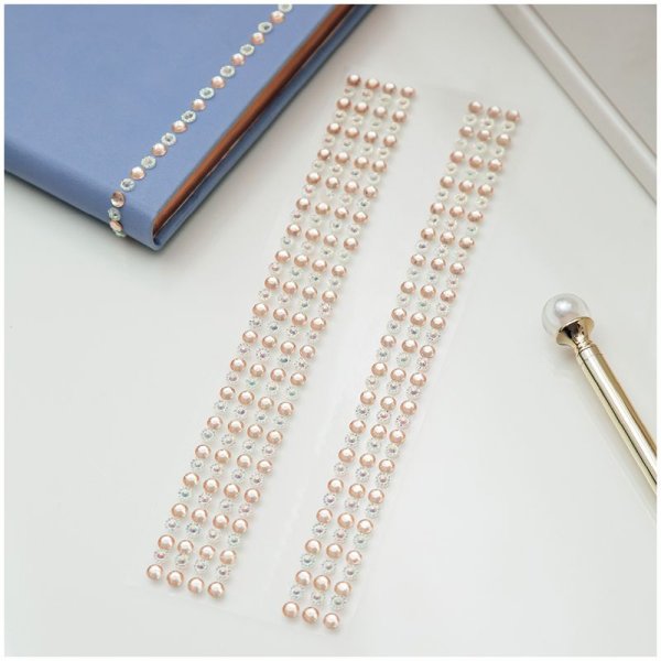 Наклейки акриловые MESHU "Gold line", 25*7,8см, стразы, 308 наклеек, инд. уп., европодвес RE-MS_36648