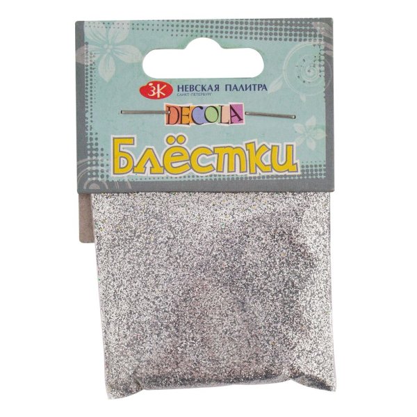 Блестки декоративные DECOLA размер 0.3 мм, 20 г, серебро NP-W041-202-0,3