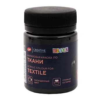 Краска акриловая по ткани DECOLA банка 50 мл, 810 Черная NP-4128810