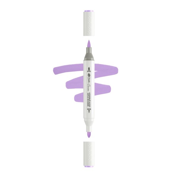 Маркер акриловый двусторонний СОНЕТ перо кисть/пуля 1 шт R714 лиловый NP-273-R714