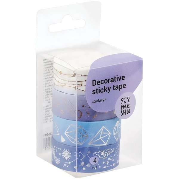Набор клейких декоративных лент MESHU "Galaxy", 4шт RE-MS_36905