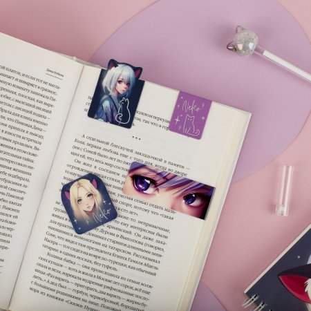 Закладки магнитные для книг 4 шт MESHU "Neko" RE-MS_55149