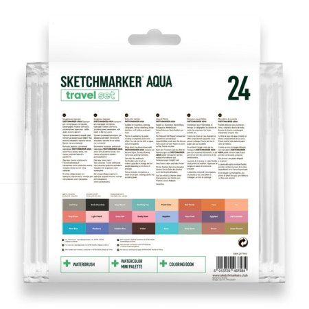 Набор акварельных маркеров SKETCHMARKER Aqua Travel Set 24 цв MPSMA-24TRAV
