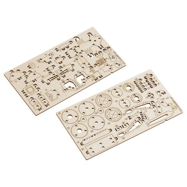 Конструктор деревянный ТРИ СОВЫ "Бульдозер" 11 x 4.2 x 4.5 см, 58 деталей, пакет с еврослотом RE-ДКНС010