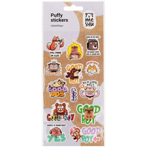 Наклейки объемные MESHU "Good boy" 10 x 19 см RE-MS_36939