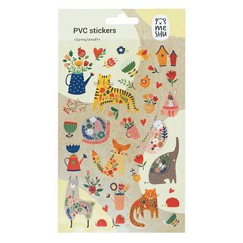 Наклейки ПВХ MESHU "Spring breath" 10 x 21 см, 33 накл, инд. уп., европодвес RE-MS_42750