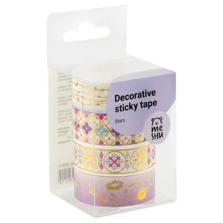 Набор клейких декоративных лент MESHU "Stars" 4 шт RE-MS_55911
